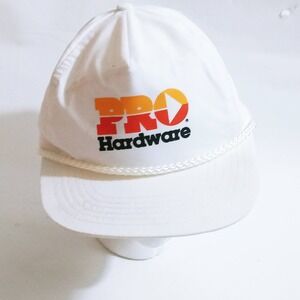 Vtg Pro Hardware Rope Snapback Baseball Hat White (hb2)